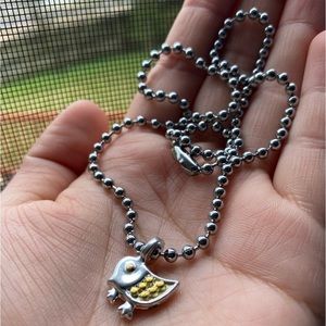 Bird charm necklace